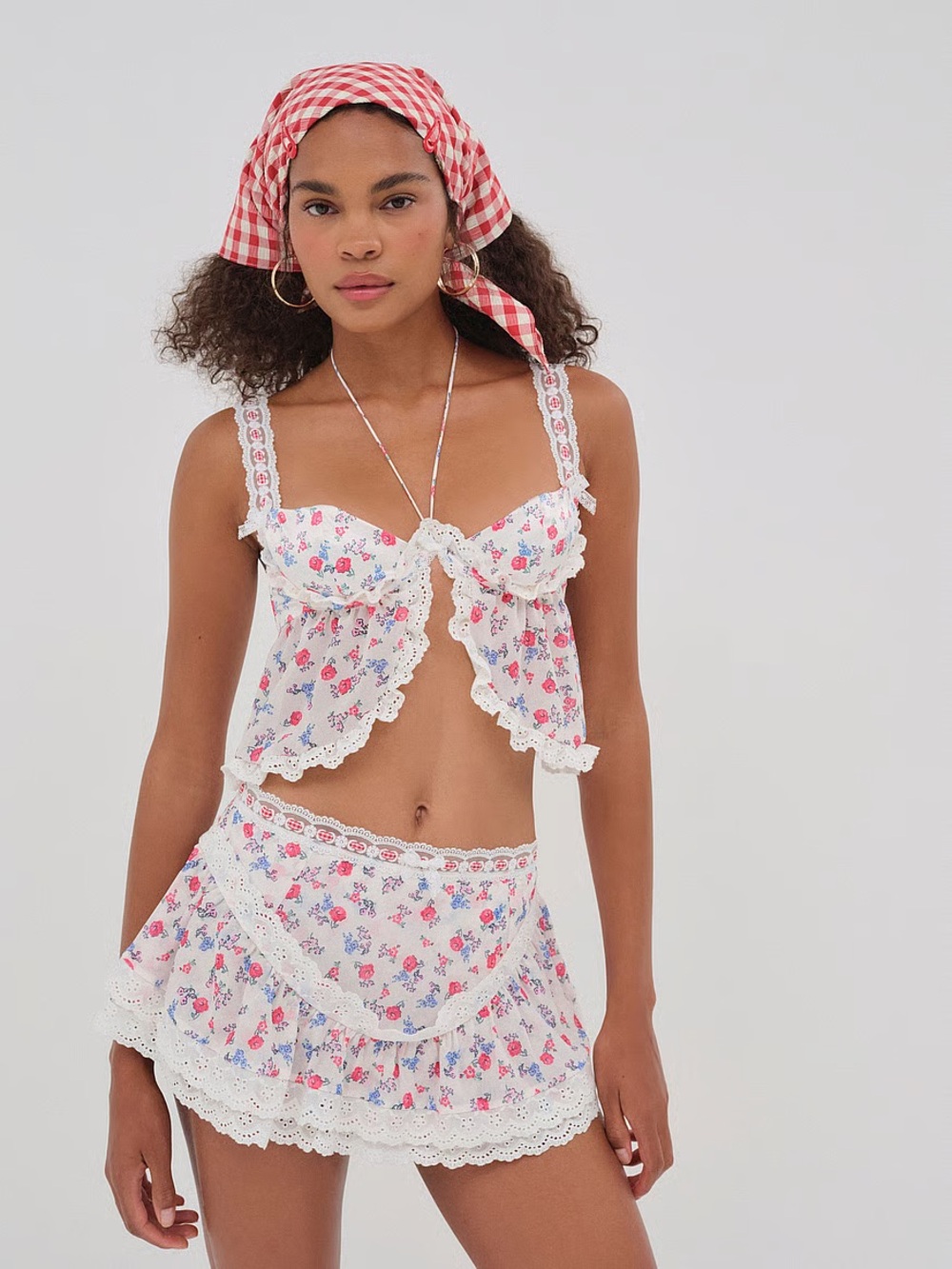 For Love & Lemons Ditsy Day Mini Skirt